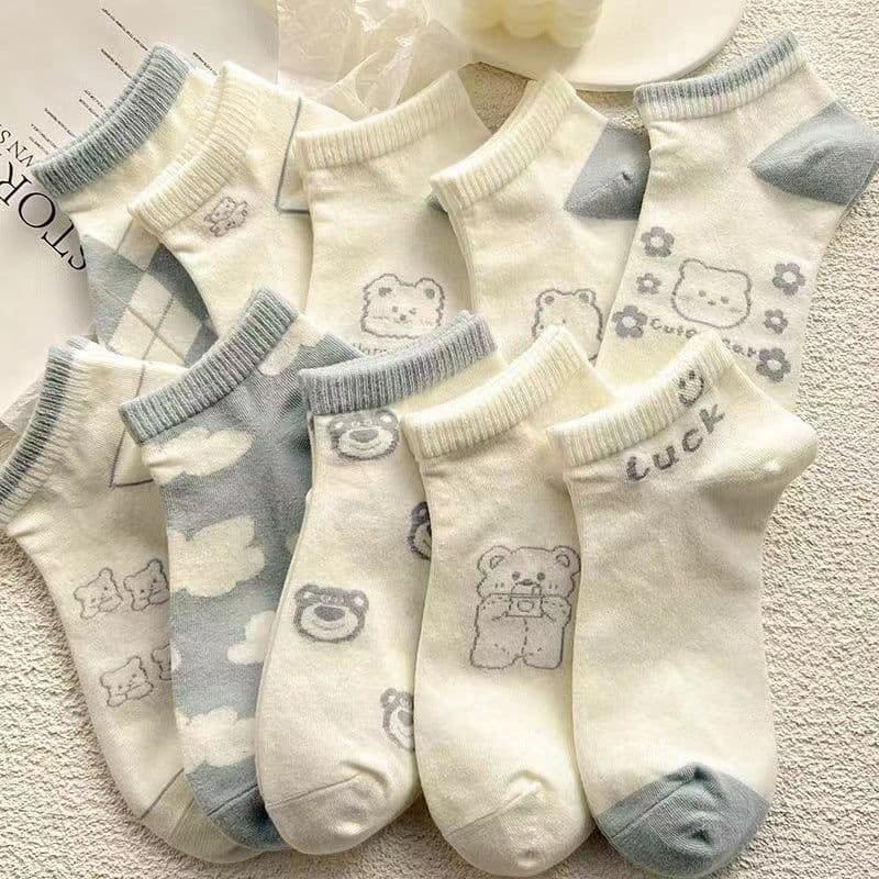 image-Blue Socks Women's Socks Shallow Mouth Summer Thin Style