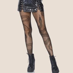 image-Cut-out Mesh Women's Jumpsuit Animal Stockings