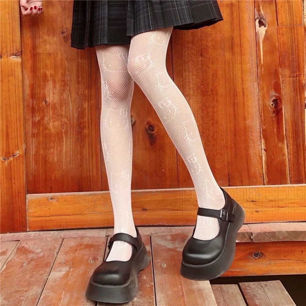 image-Cut-out Mesh Women's Jumpsuit Animal Stockings