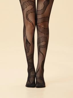 image-Cut-out Mesh Women's Jumpsuit Animal Stockings