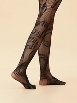 image-Cut-out Mesh Women's Jumpsuit Animal Stockings