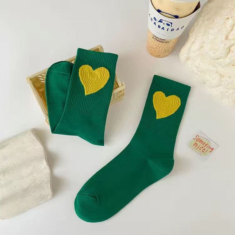 image-Socks Children's Ins Fashion Versatile Net Red Love Letter Socks Autumn And Winter Cotton Socks