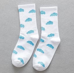 image-Blue Sky And White Clouds In The Tube Tide Sock Female