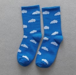 image-Blue Sky And White Clouds In The Tube Tide Sock Female