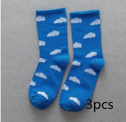 image-Blue Sky And White Clouds In The Tube Tide Sock Female