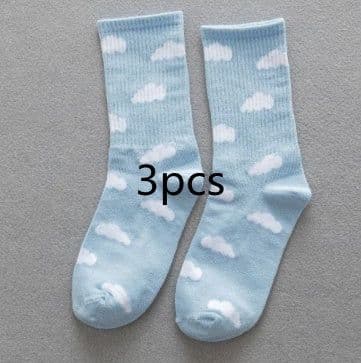 image-Blue Sky And White Clouds In The Tube Tide Sock Female