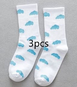 image-Blue Sky And White Clouds In The Tube Tide Sock Female