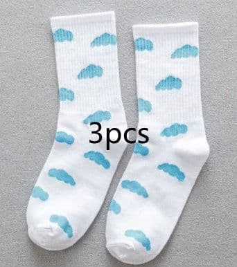 image-Blue Sky And White Clouds In The Tube Tide Sock Female