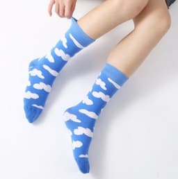 image-Blue Sky And White Clouds In The Tube Tide Sock Female