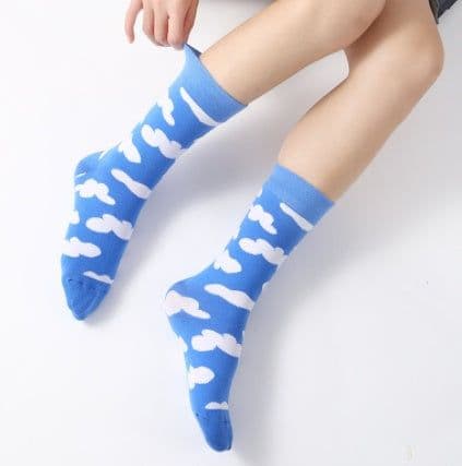 image-Blue Sky And White Clouds In The Tube Tide Sock Female