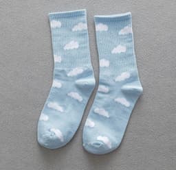 image-Blue Sky And White Clouds In The Tube Tide Sock Female