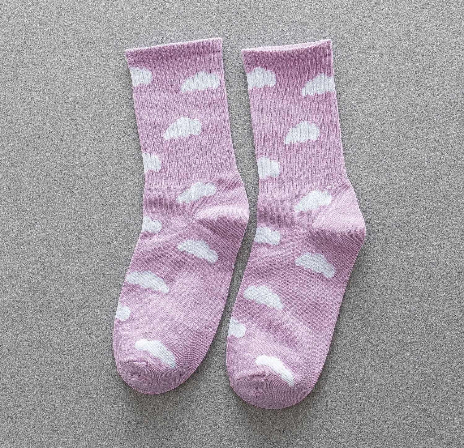 image-Blue Sky And White Clouds In The Tube Tide Sock Female