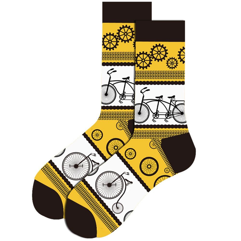 image-Men's Socks Santa Claus Moose Men's Mid-tube Socks Tide Cotton Socks