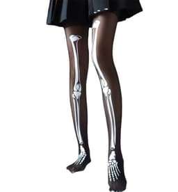 image-Halloween Black Bone Skeleton Pantyhose
