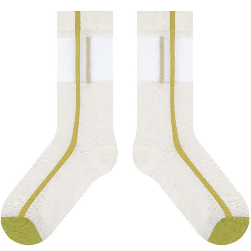 image-Women's Thin Breathable Spun Glass Simple Cotton Sock