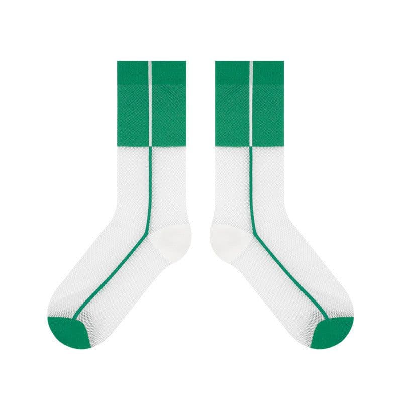 image-Women's Thin Breathable Spun Glass Simple Cotton Sock