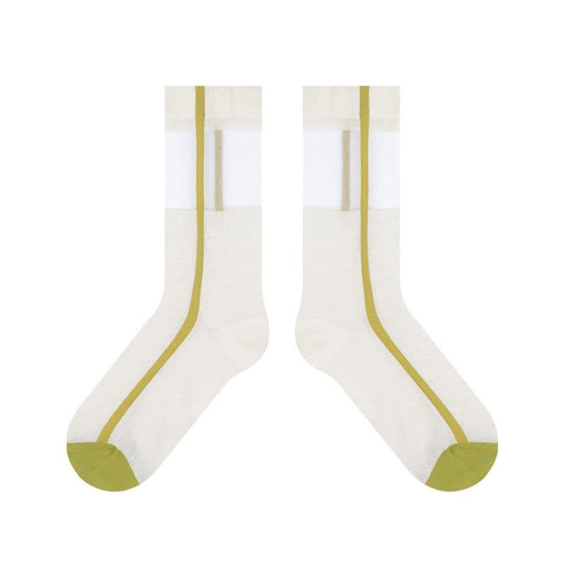 image-Women's Thin Breathable Spun Glass Simple Cotton Sock