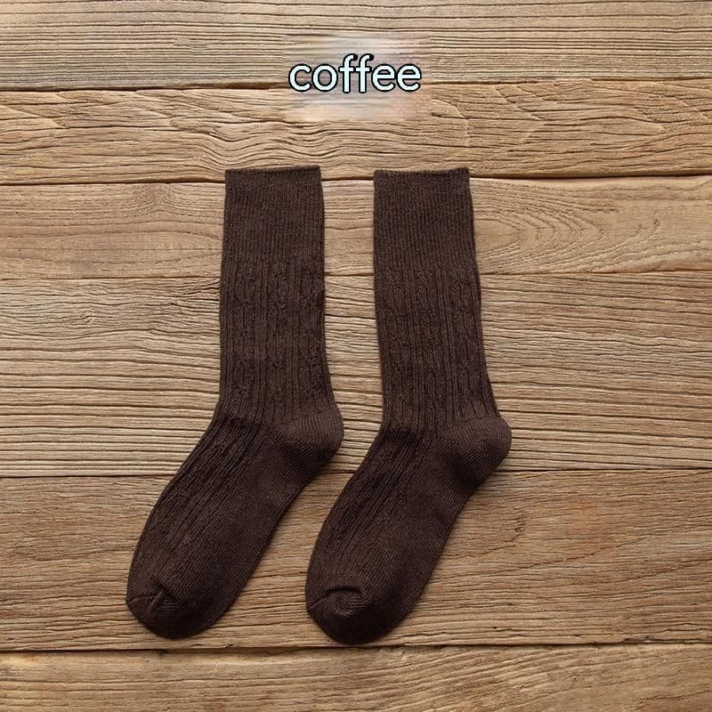 image-Women's Thickened Keep Warm Pure Color Retro Stockings