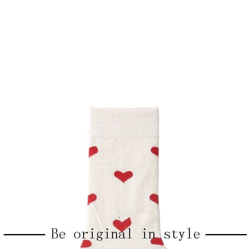image-Tube Socks Female With Hearts Sweet Long Socks