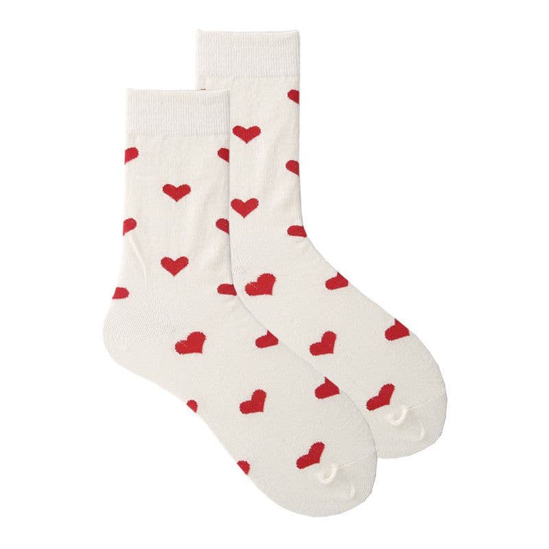 image-Tube Socks Female With Hearts Sweet Long Socks
