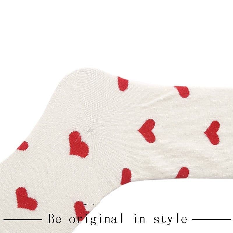 image-Tube Socks Female With Hearts Sweet Long Socks