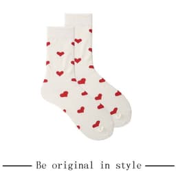 image-Tube Socks Female With Hearts Sweet Long Socks