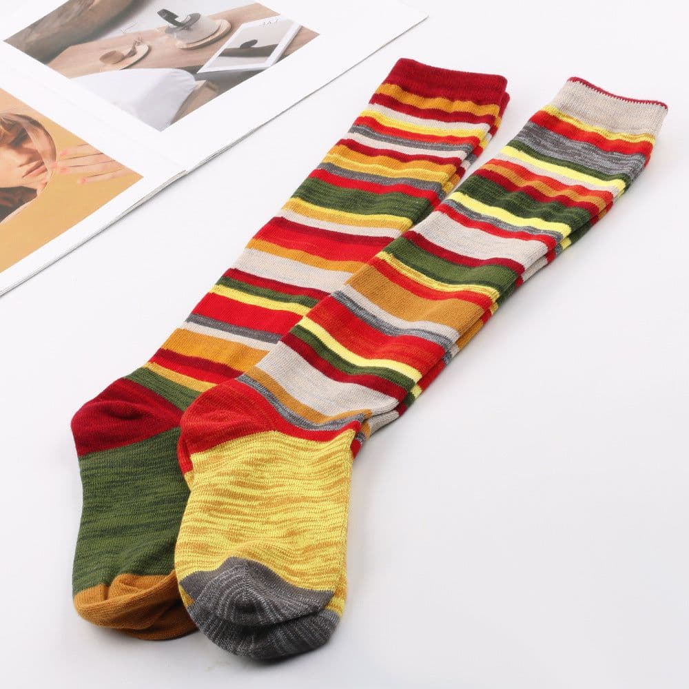 image-Popular New Halloween Colorful Striped Stockings For Women