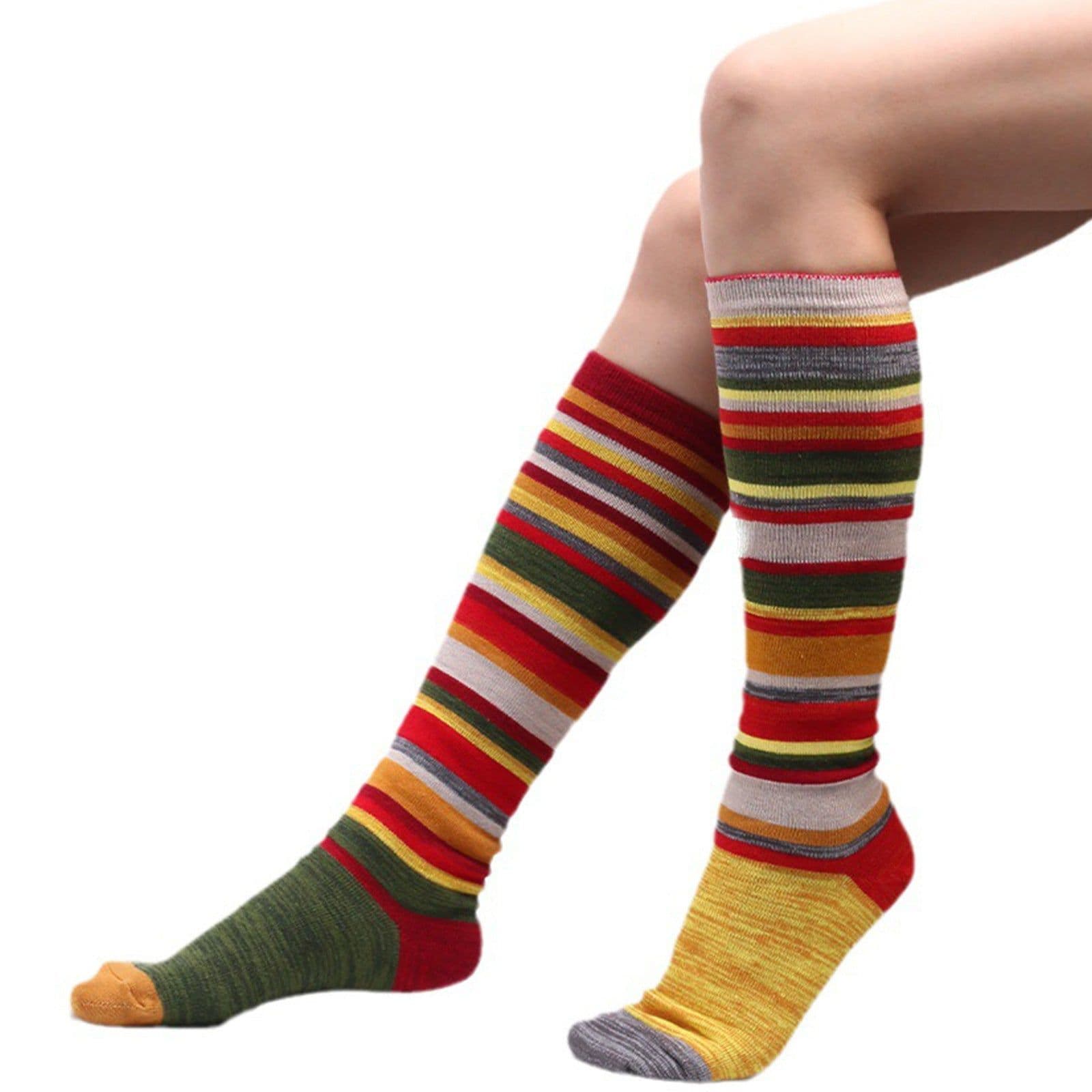 image-Popular New Halloween Colorful Striped Stockings For Women