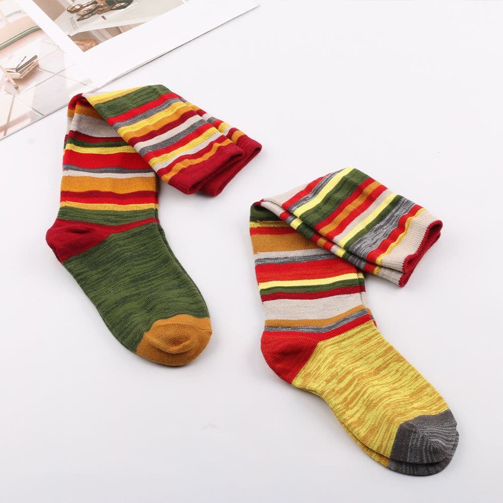 image-Popular New Halloween Colorful Striped Stockings For Women