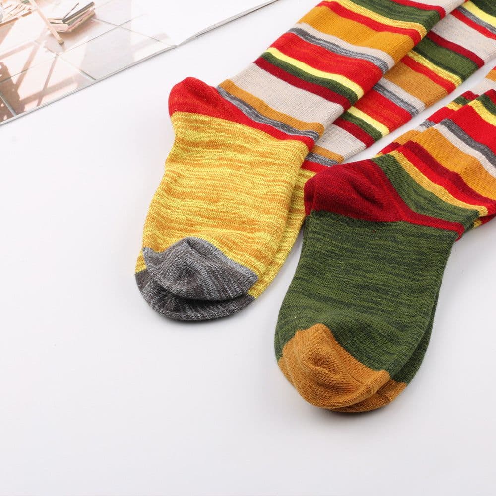 image-Popular New Halloween Colorful Striped Stockings For Women