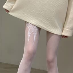 image-Hot Girl Sexy Jacquard Pantyhose Butterfly Mesh Stockings