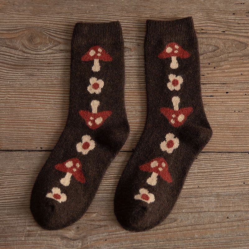 image-Women's Retro Thickened Socks Thermal Middle Tube Wool Socks