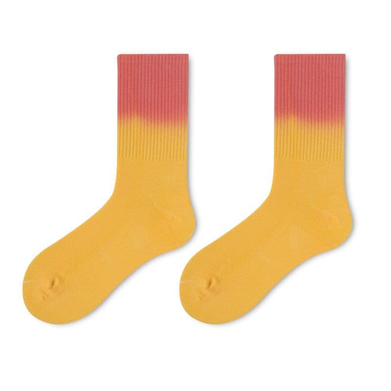 image-Gradient Tube Socks Tie-dye Basketball Athletic Socks