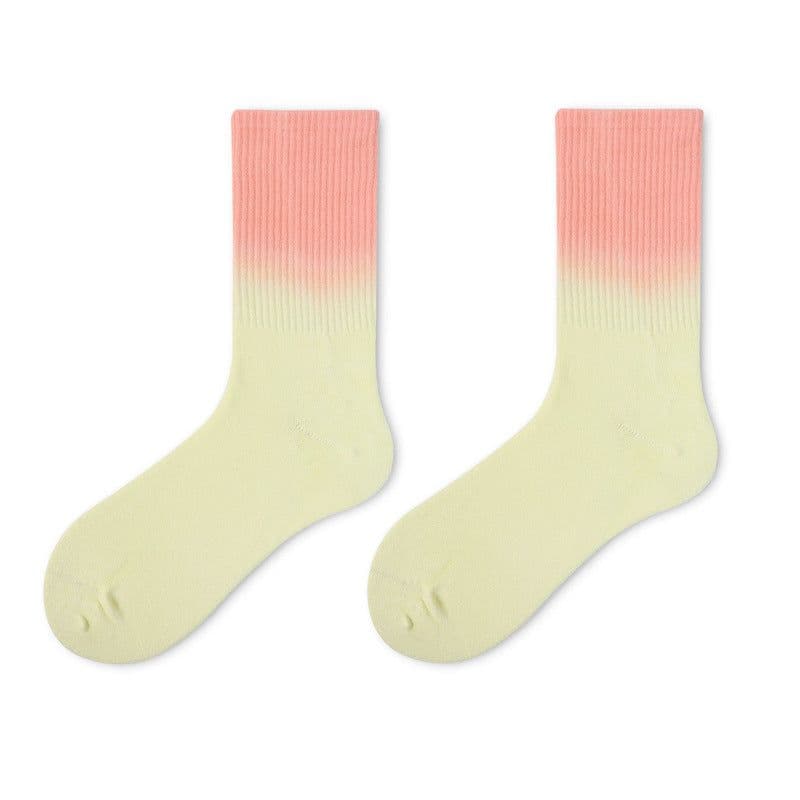 image-Gradient Tube Socks Tie-dye Basketball Athletic Socks