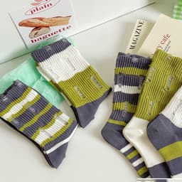 image-Ripped Beggar Socks Women Striped Bunching Socks