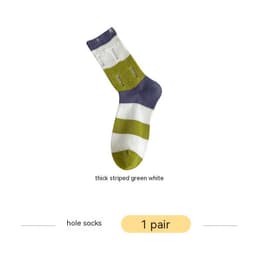 image-Ripped Beggar Socks Women Striped Bunching Socks