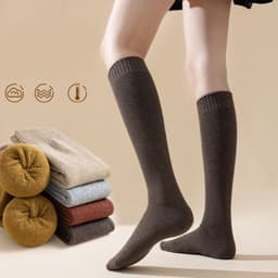 image-Ins Over-the-knee Socks Women's Autumn And Winter Long Socks Thickened Warm Terry Socks Beautiful Leg Shaping High Socks
