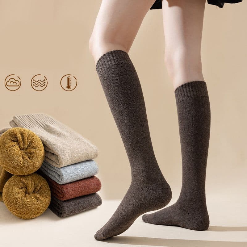 image-Ins Over-the-knee Socks Women's Autumn And Winter Long Socks Thickened Warm Terry Socks Beautiful Leg Shaping High Socks