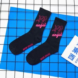 image-Angel Mid Tube Simplified Letters For Men And Women Sports Casual Trend Socks