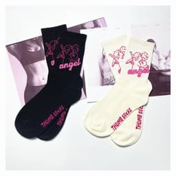 image-Angel Mid Tube Simplified Letters For Men And Women Sports Casual Trend Socks