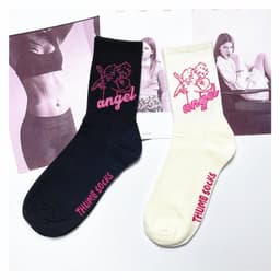 image-Angel Mid Tube Simplified Letters For Men And Women Sports Casual Trend Socks