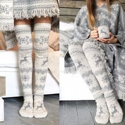 image-Autumn And Winter Elk Jacquard Christmas Stockings