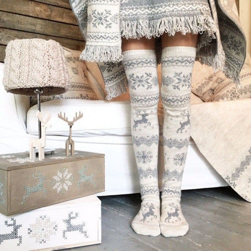 image-Autumn And Winter Elk Jacquard Christmas Stockings