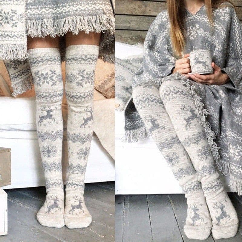 image-Autumn And Winter Elk Jacquard Christmas Stockings