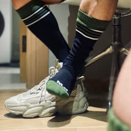 image-Nylon Striped High Tube Football Socks For Athletic Durability