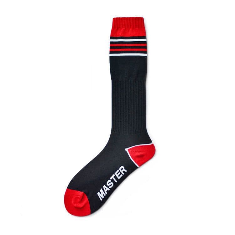 image-Nylon Striped High Tube Football Socks For Athletic Durability