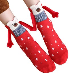 image-Hand Holding Couple Magnetic Handle Christmas Stockings