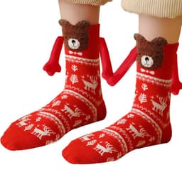 image-Hand Holding Couple Magnetic Handle Christmas Stockings