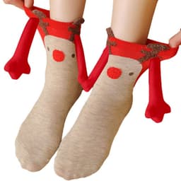 image-Hand Holding Couple Magnetic Handle Christmas Stockings