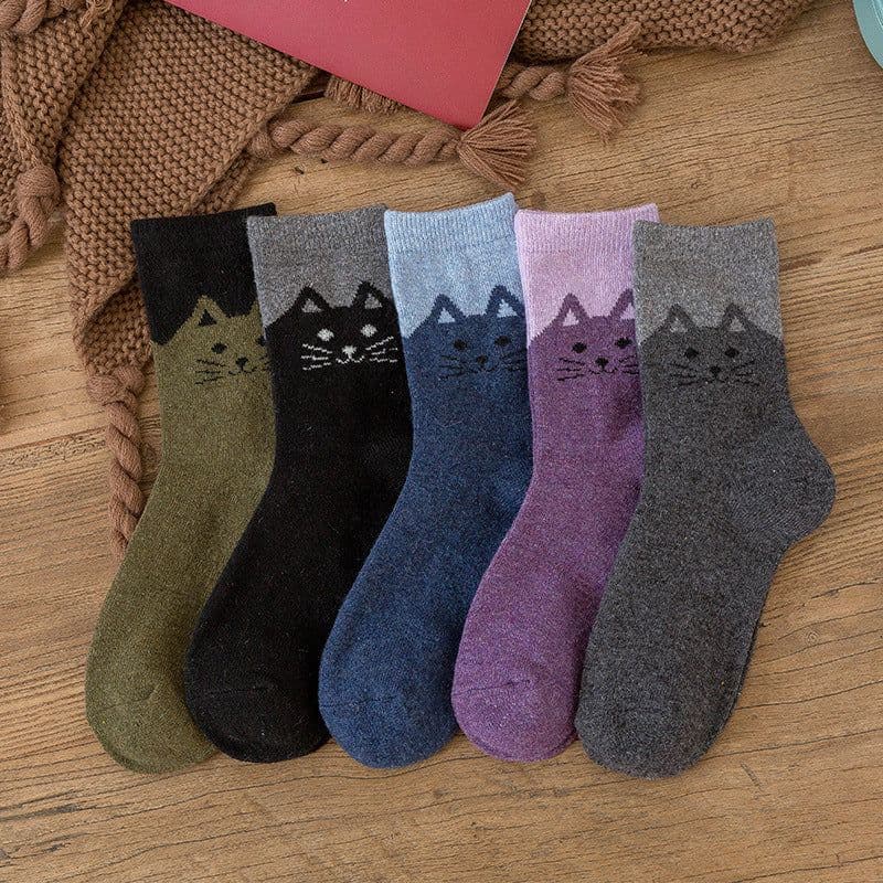 image-Women's Mid Calf Cartoon Printed Stockings